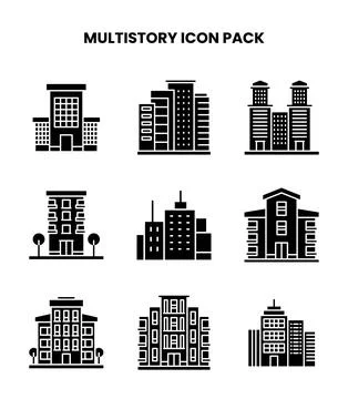 MultiStory Glyph Collection Icons Pack Ilustración de archivo