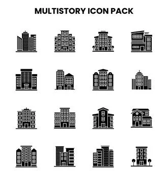 MultiStory Glyph Icons Pack Ilustración de archivo