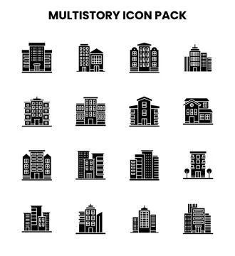 MultiStory Glyph Scalable Icons Pack Ilustración de archivo