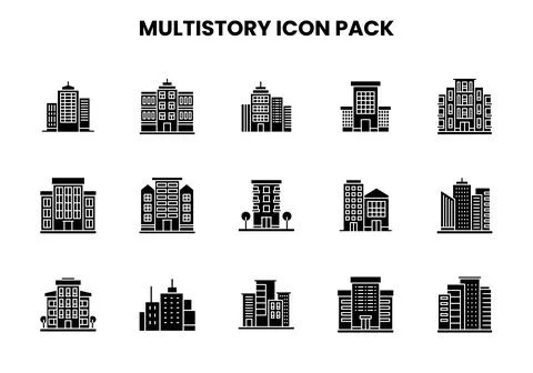 MultiStory Glyph UI Icons Pack Ilustração Stock