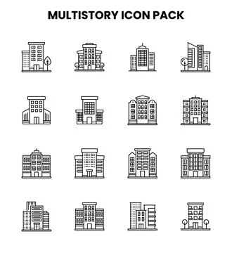 MultiStory Line Scalable Icons Pack Ilustración de archivo