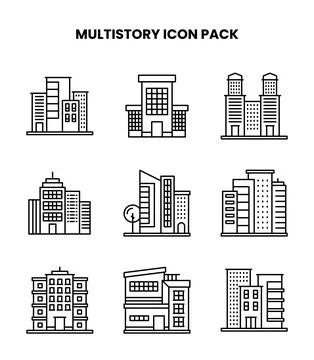 MultiStory Line UI Icons Pack Ilustración de archivo