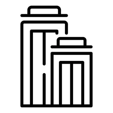 Multistory terrace icon outline vector. City building Ilustración de archivo