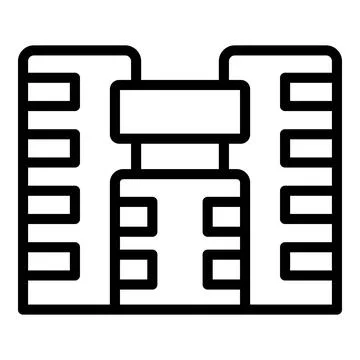 Multistory window icon outline vector. City block Stock Illustration