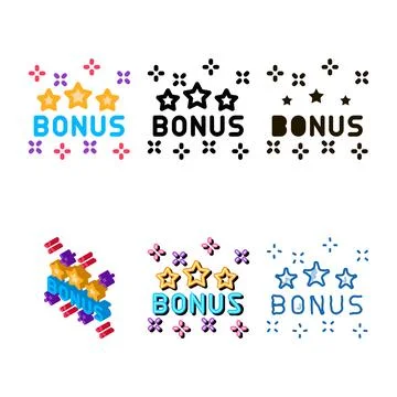 Multistyle bonus star logo icon vector outline Stock Illustration