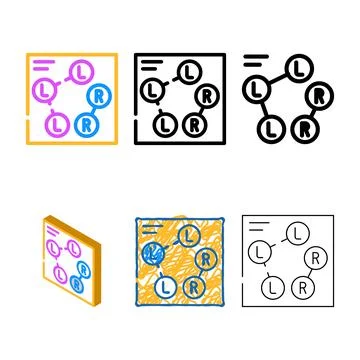 Multistyle dance scheme color icon vector Stock Illustration