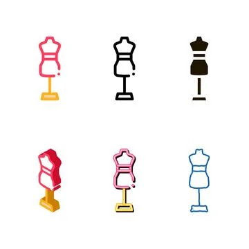 Multistyle dummy for measure icon vector outline Stock Illustration