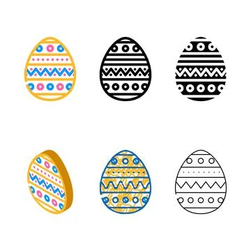 Multistyle easter holiday color icon vector イラスト素材