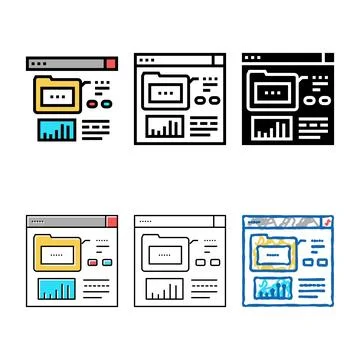 Multistyle electronic folder fix incident color icon vector Illustrazione stock