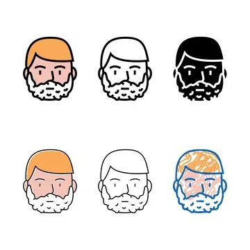 Multistyle foam for shave on man face color icon vector Stock Illustration
