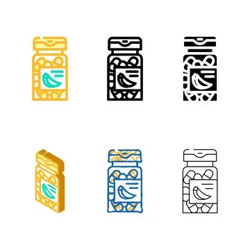 Multistyle garlic tablets color icon vector Stock Illustration