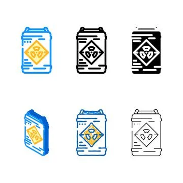 Multistyle hazardous materials tool work color icon vector Illustrazione stock