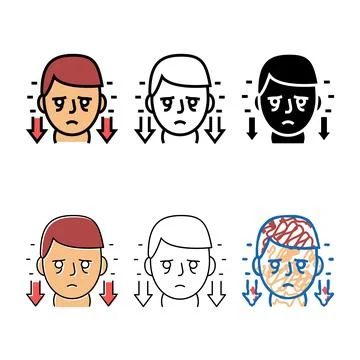 Multistyle hyperthyroidism endocrinology color icon vector Stock Illustration
