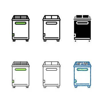 Multistyle laundry basket bedroom interior color icon vector Ilustración de archivo
