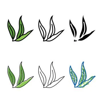 Multistyle leaf plant mango color icon vector Stock Illustration