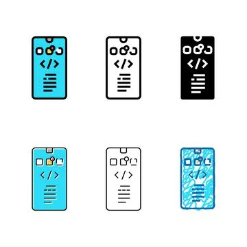 Multistyle phone application development color icon vector Stockillustratie