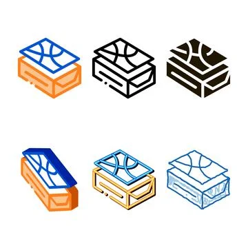 Multistyle pin down tile icon vector outline Illustrazione stock