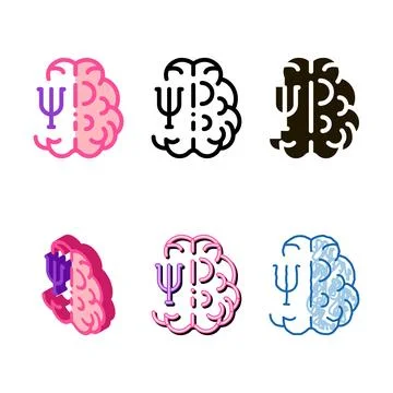 Multistyle psychologically studied side of brain icon vector outline Stock Illustration