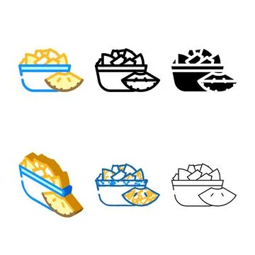 Multistyle salad slices pineapple color icon vector Stock Illustration