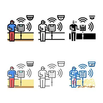 Multistyle smart home device installation color icon vector Stock Illustration