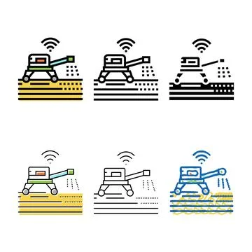 Multistyle smart irrigation system color icon vector Stock Illustration