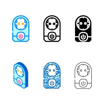 Multistyle smart plug home color icon vector Stock Illustration
