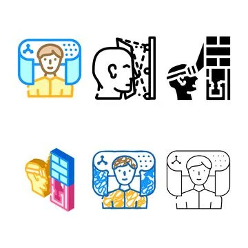 Multistyle space of virtual reality color icon vector Stock Illustration