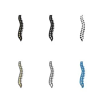 Multistyle spine bone color icon vector Stock Illustration