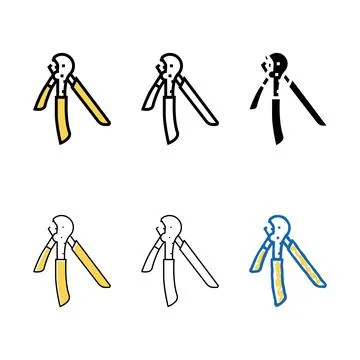 Multistyle step crimper color icon vector Stock Illustration