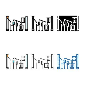 Multistyle substation electric grid color icon vector Illustrazione stock