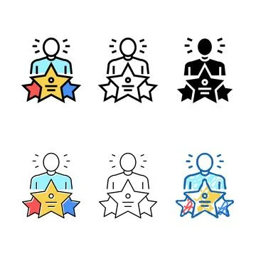 Multistyle universal expert color icon vector Stock Illustration