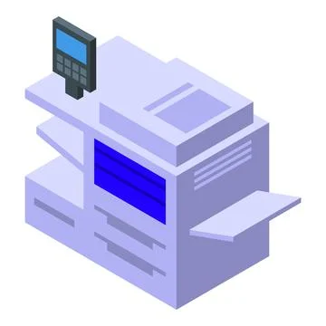 Multitask digital printing icon, isometric style Illustrazione stock