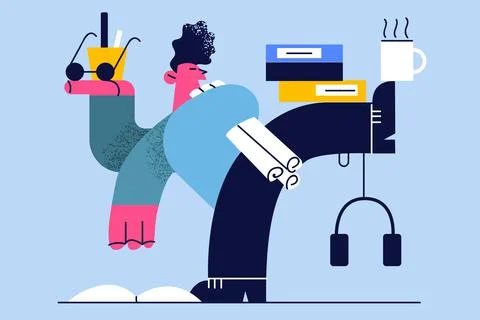 Multitask, management, balancing daily tasks concept Illustrazione stock