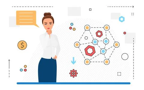 Multitask in work and business, doing many things at same time. Illustrazione stock