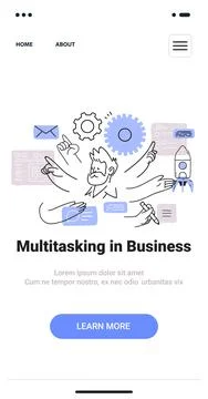 Multitasking in business concept features a person juggling tasks with gears Stock Illustration