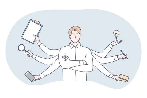 Multitasking, business efficiency, management concept Stockillustratie