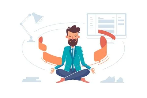 Multitasking Businessman Balance Stock Illustration
