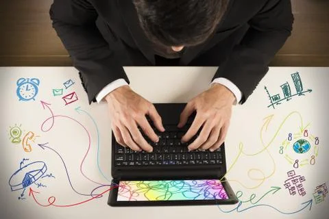 Multitasking businessman Stock Photos