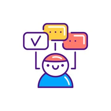 Multitasking color line icon. Soft skills. Pictogram for web, mobile app, pro Stock Illustration