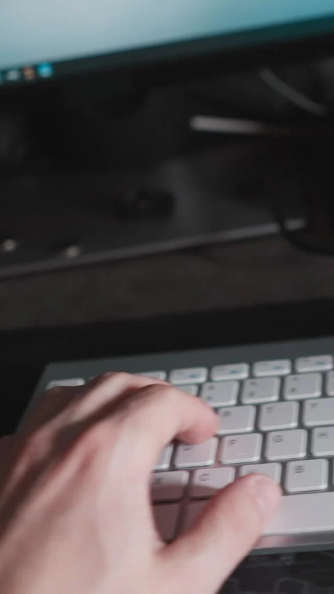 Multitasking at Computer Station POV Stock Footage 317802375