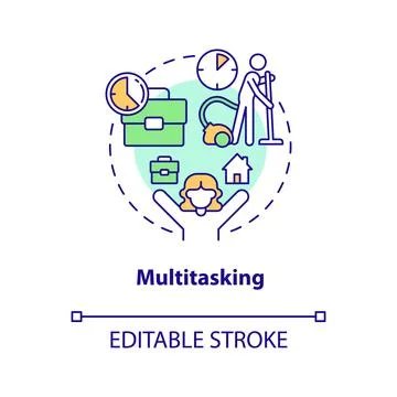 Multitasking concept icon Stockillustratie