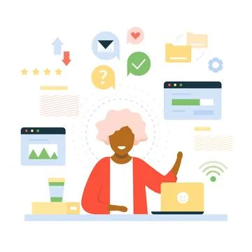 Multitasking concept 库存插图