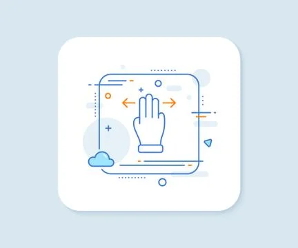 Multitasking gesture line icon. Slide arrow sign. Swipe action. Vector 스톡 일러스트