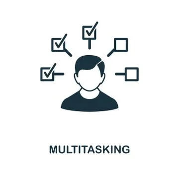 Multitasking icon. Monochrome style design from management icon collection. UI イラスト素材