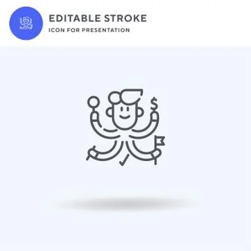 Multitasking icon vector, filled flat sign, solid pictogram isolated on white Illustrazione stock