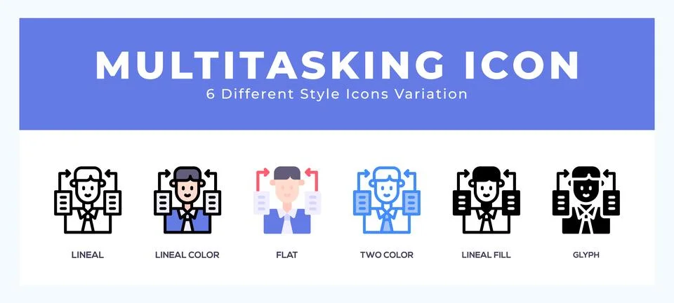 Multitasking icon for websites and apps. vector illustration 스톡 일러스트