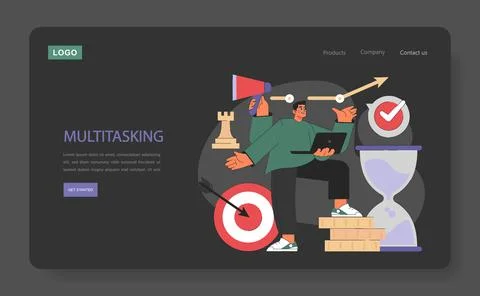 Multitasking. Stock Illustration