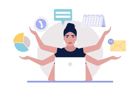 Multitasking Stock Illustration