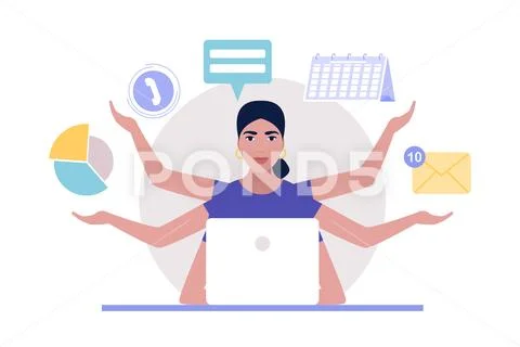 Multitasking Stockillustratie