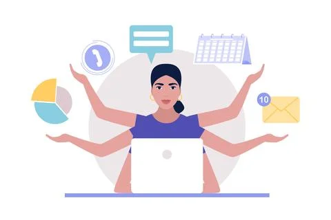 Multitasking Stock Illustration